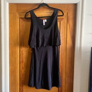 FRANCESCAS WOMENS COLLECTION Navy Blue Sleeveless Dress with Eyelet Detail